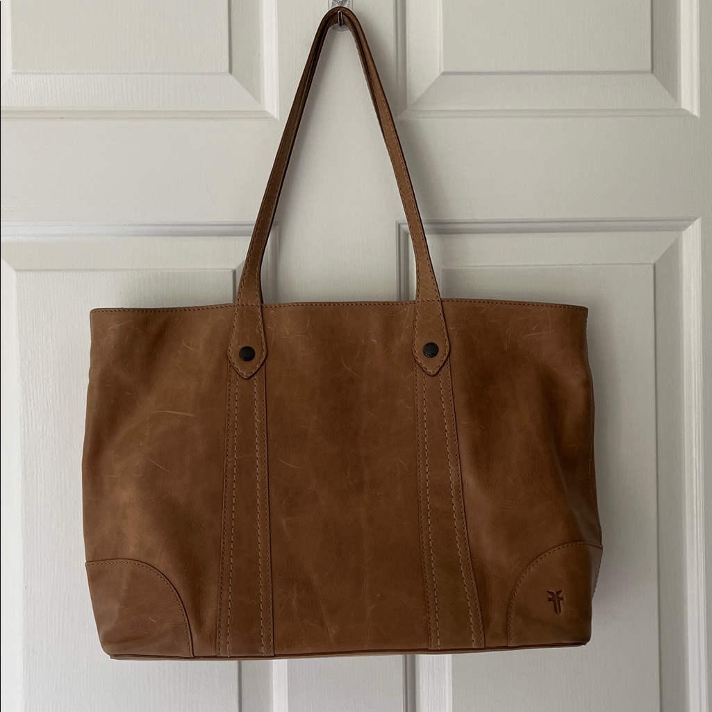Authentic Frye Tan Leather Tote Bag Great Condition